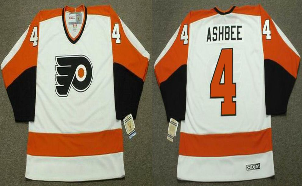2019 Men Philadelphia Flyers #4 Ashbee White CCM NHL jerseys->philadelphia flyers->NHL Jersey